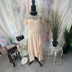 📌Bery Love Champagne Wedding Guest -  Cocktail - Prom - Formal Dress With Lace